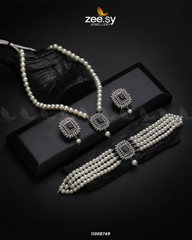NECKLACE-1005 Black Necklace Sets - Zeesy Jewellery Pakistan | Premium Artificial & Imitation Jewellery