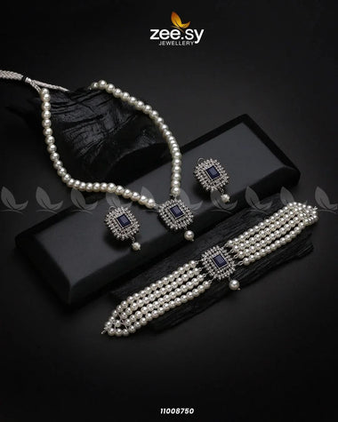 NECKLACE-1005 Blue Necklace Sets - Zeesy Jewellery Pakistan | Premium Artificial & Imitation Jewellery