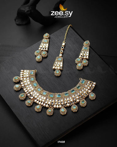 Prestige Necklace Mint Green Necklace Sets - Zeesy Jewellery Pakistan | Premium Artificial & Imitation Jewellery