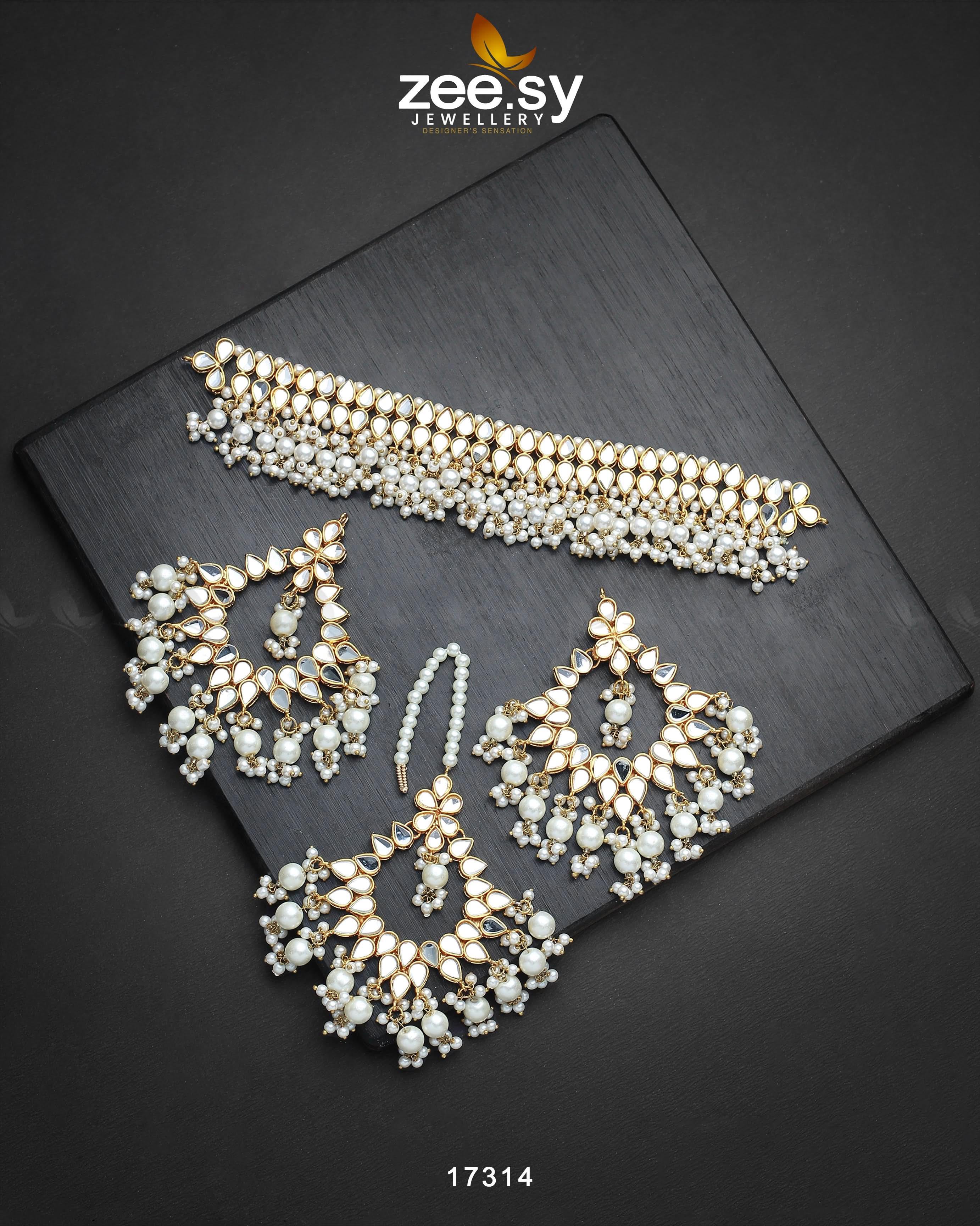 Ayesha's Kundan Choker Set Necklace Sets - Zeesy Jewellery Pakistan | Premium Artificial & Imitation Jewellery