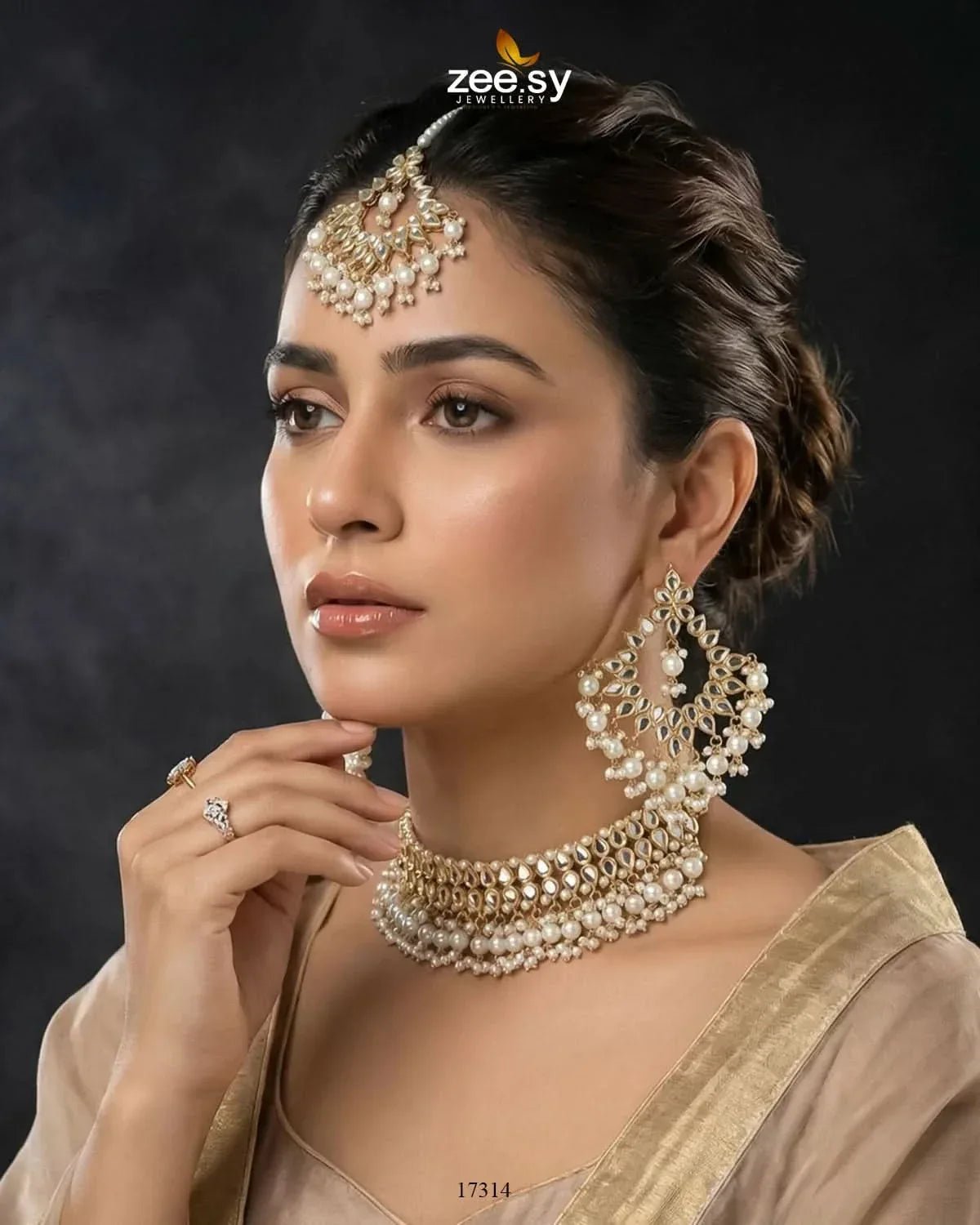 Ayesha's Kundan Choker Set Necklace Sets - Zeesy Jewellery Pakistan | Premium Artificial & Imitation Jewellery