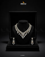 Crystal Dewdrop Gala Necklace Set Necklace Sets - Zeesy Jewellery Pakistan | Premium Artificial & Imitation Jewellery
