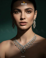 Crystal Dewdrop Gala Necklace Set Necklace Sets - Zeesy Jewellery Pakistan | Premium Artificial & Imitation Jewellery