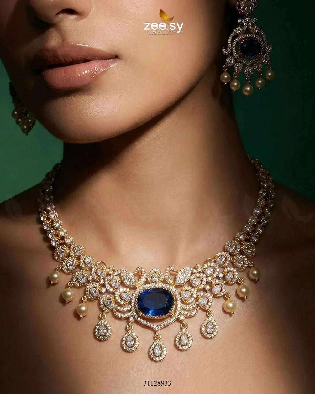 Customizable Radiance Floral Necklace Set Necklace Sets - Zeesy Jewellery Pakistan | Premium Artificial & Imitation Jewellery