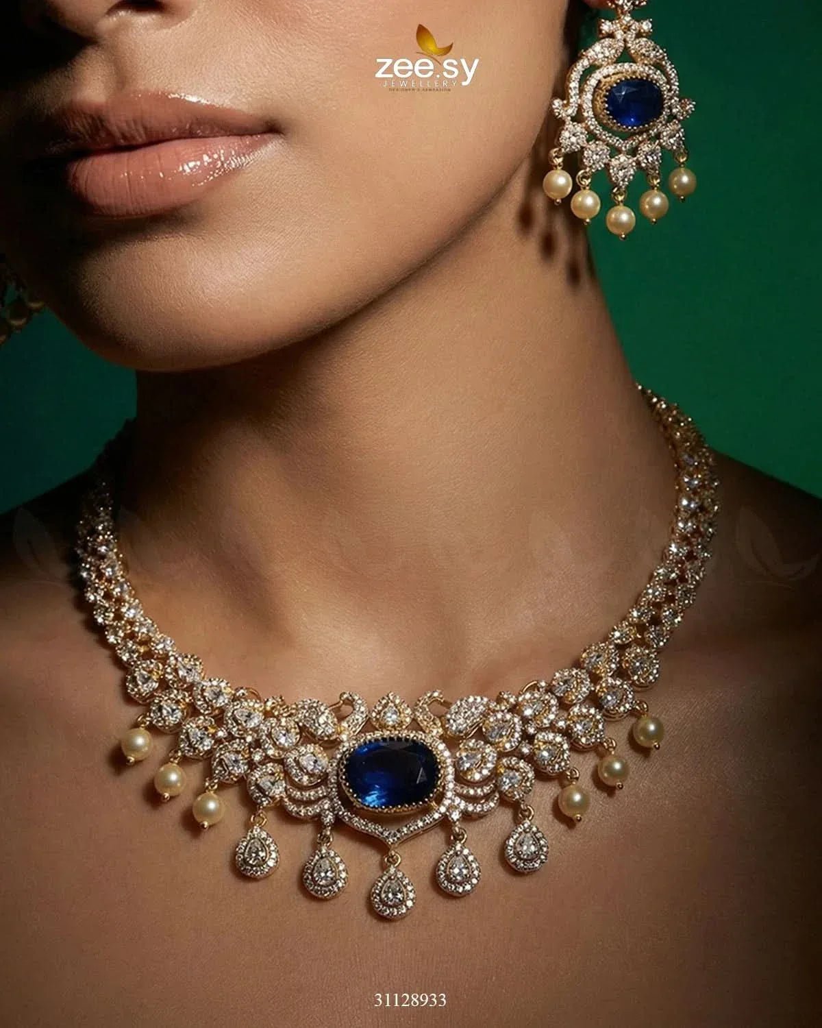 Customizable Radiance Floral Necklace Set Necklace Sets - Zeesy Jewellery Pakistan | Premium Artificial & Imitation Jewellery