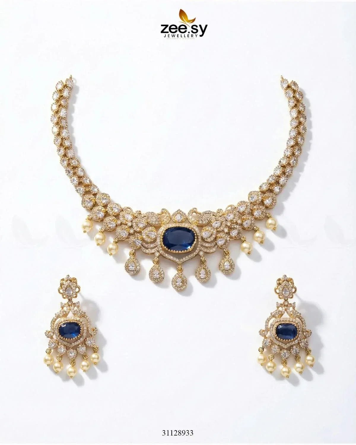 Customizable Radiance Floral Necklace Set Necklace Sets - Zeesy Jewellery Pakistan | Premium Artificial & Imitation Jewellery