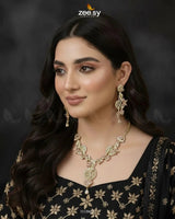 Floral Sweep Cluster Necklace Set Necklace Sets - Zeesy Jewellery Pakistan | Premium Artificial & Imitation Jewellery
