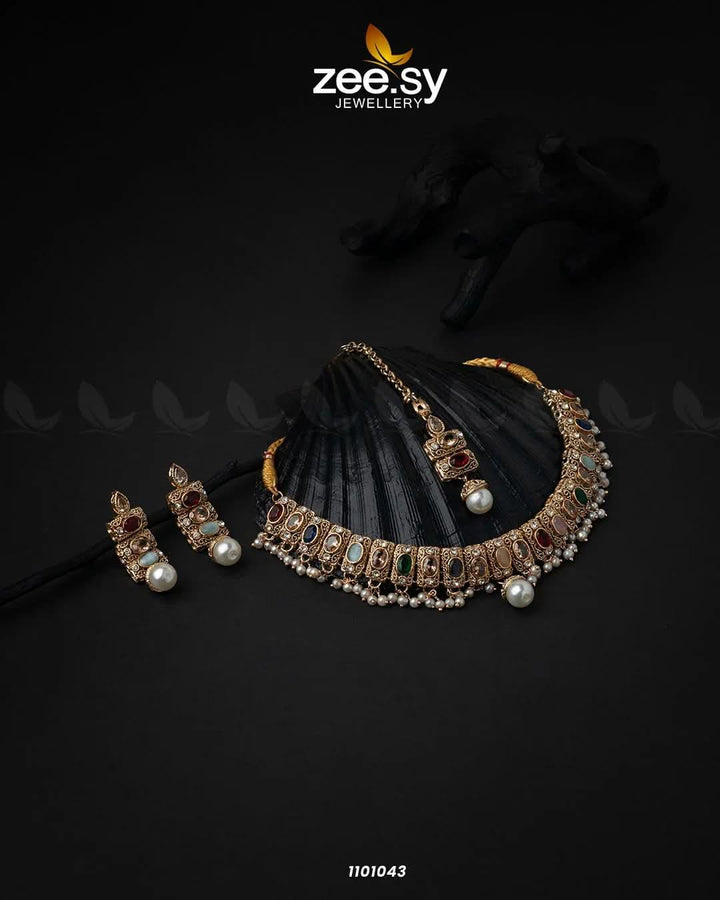 Gems Necklace-0518 Necklace Sets - Zeesy Jewellery Pakistan | Premium Artificial & Imitation Jewellery