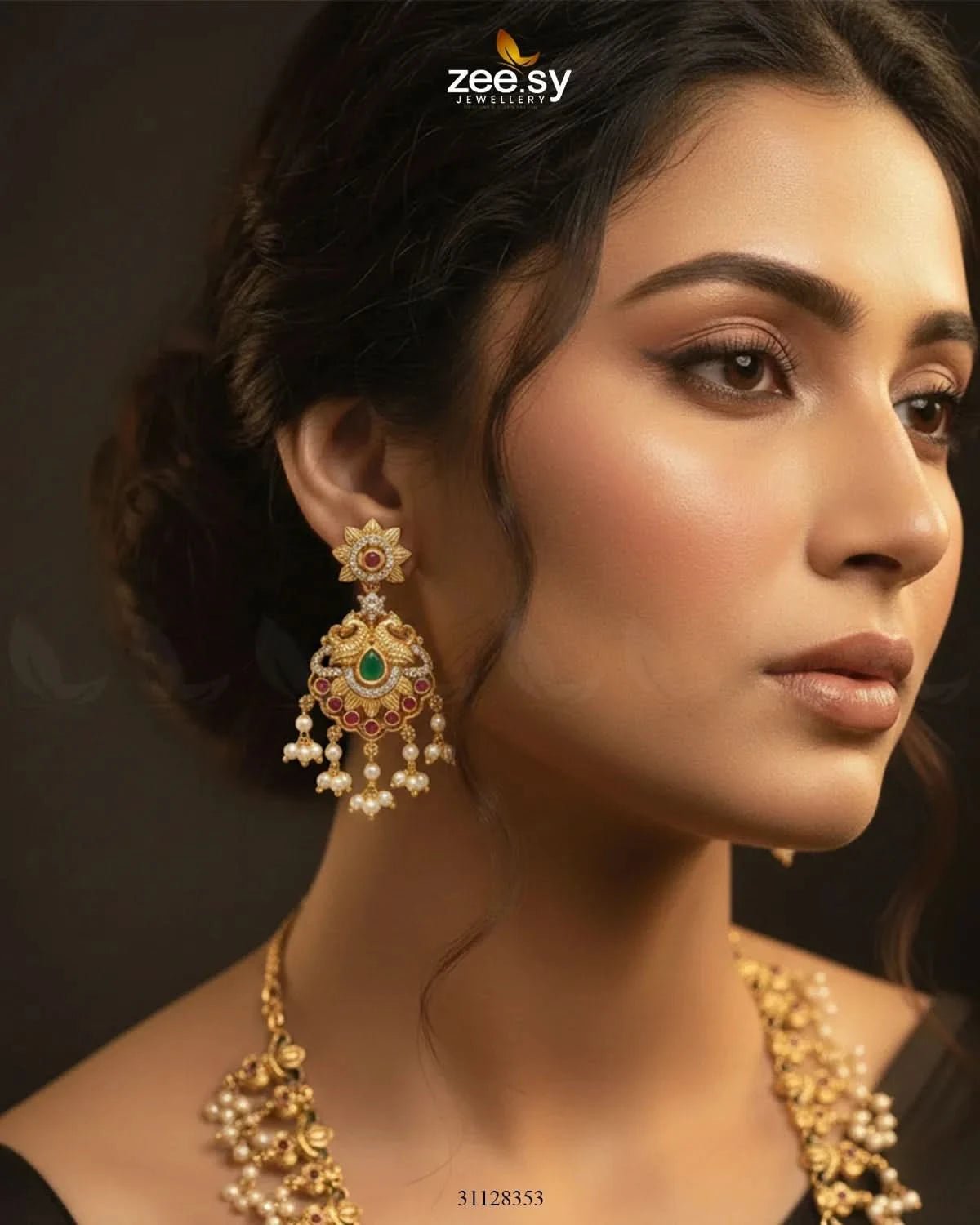 Gilded Pearl Bloom Necklace Set Necklace Sets - Zeesy Jewellery Pakistan | Premium Artificial & Imitation Jewellery