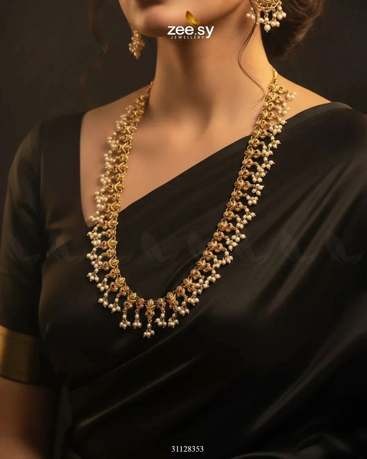 Gilded Pearl Bloom Necklace Set Necklace Sets - Zeesy Jewellery Pakistan | Premium Artificial & Imitation Jewellery