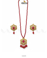 Grandeur Beaded Malla Necklace Set Necklace Sets - Zeesy Jewellery Pakistan | Premium Artificial & Imitation Jewellery