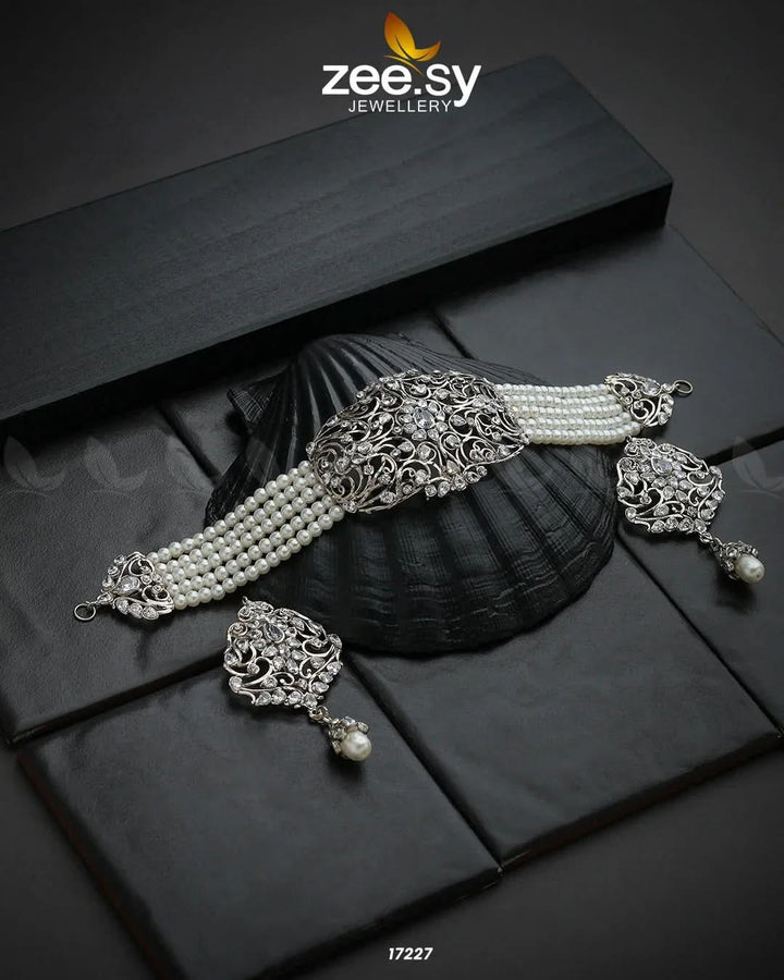 Hyderabadi Choker Set Necklace Sets - Zeesy Jewellery Pakistan | Premium Artificial & Imitation Jewellery