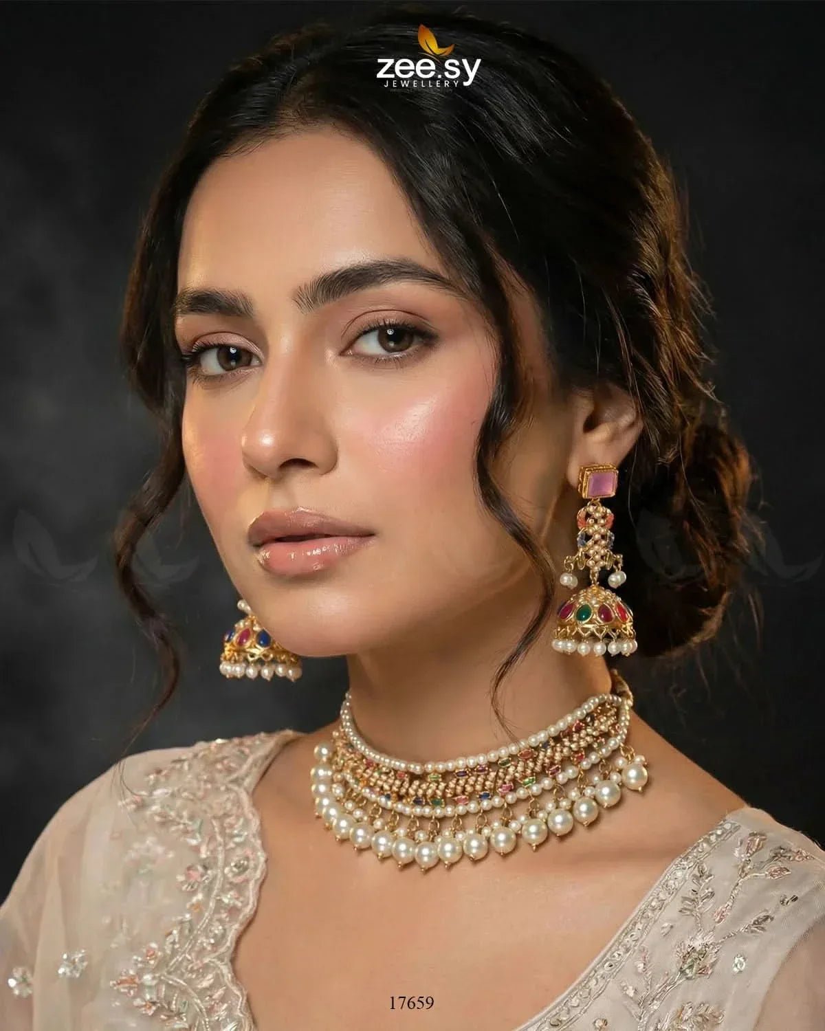 Nauratan Choker Vibrant Set - Zeesy.pk