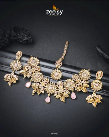 Angelonia Necklace Set Mint pink Necklace Sets - Zeesy Jewellery Pakistan | Premium Artificial & Imitation Jewellery