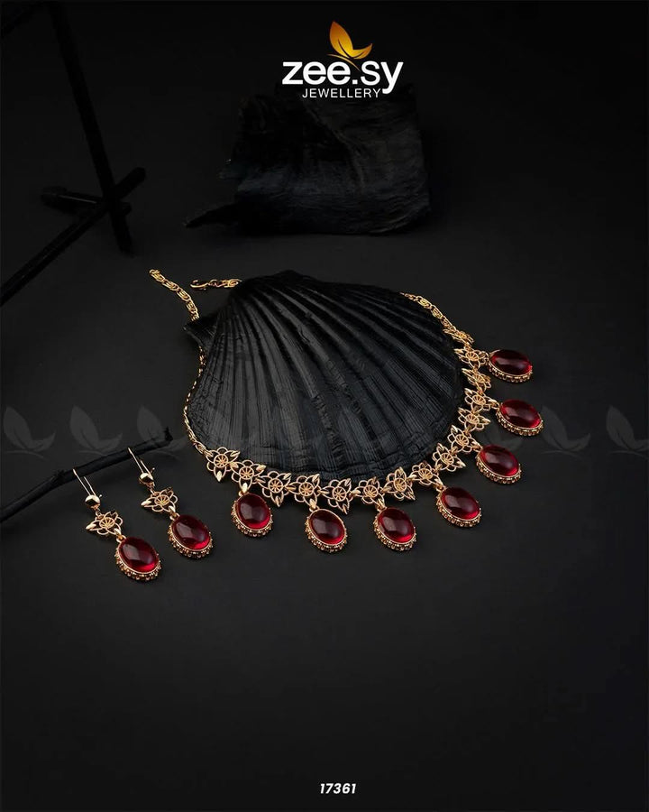 Arash Necklace Red Necklace Sets - Zeesy Jewellery Pakistan | Premium Artificial & Imitation Jewellery