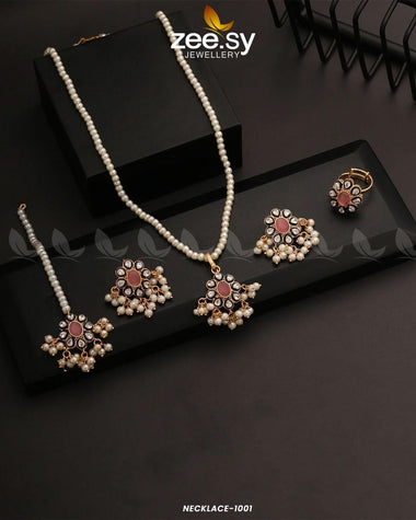 NECKLACE-1001 Pink Necklace Sets - Zeesy Jewellery Pakistan | Premium Artificial & Imitation Jewellery