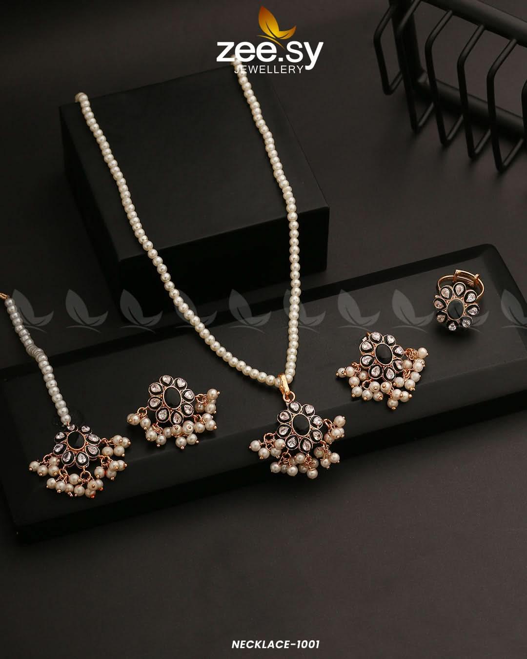 NECKLACE-1001 Black Necklace Sets - Zeesy Jewellery Pakistan | Premium Artificial & Imitation Jewellery