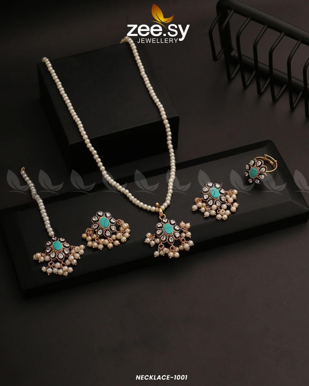 NECKLACE-1001 Feroza Necklace Sets - Zeesy Jewellery Pakistan | Premium Artificial & Imitation Jewellery