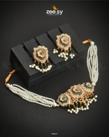 Mimosa Necklace Set Green Necklace Sets - Zeesy Jewellery Pakistan | Premium Artificial & Imitation Jewellery