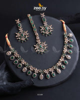 Solara Necklace Set Green Necklace Sets - Zeesy Jewellery Pakistan | Premium Artificial & Imitation Jewellery