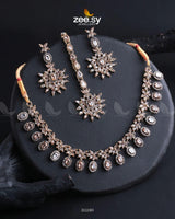 Solara Necklace Set Champagne Necklace Sets - Zeesy Jewellery Pakistan | Premium Artificial & Imitation Jewellery