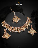 Prism Necklace Golden Champagne Necklace Sets - Zeesy Jewellery Pakistan | Premium Artificial & Imitation Jewellery