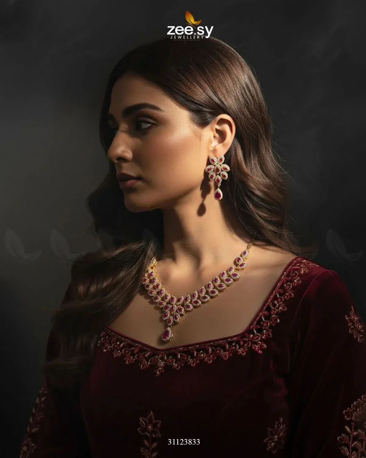 Rich Heritage Stream Necklace Set Necklace Sets - Zeesy Jewellery Pakistan | Premium Artificial & Imitation Jewellery