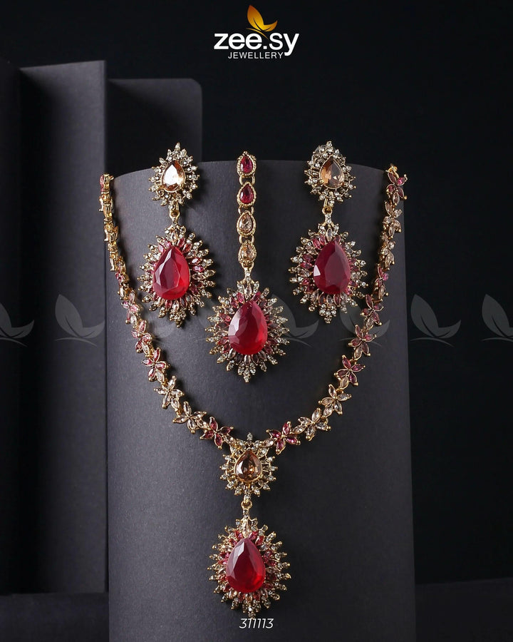 Zilla Necklace Fuchsia Necklace Sets - Zeesy Jewellery Pakistan | Premium Artificial & Imitation Jewellery