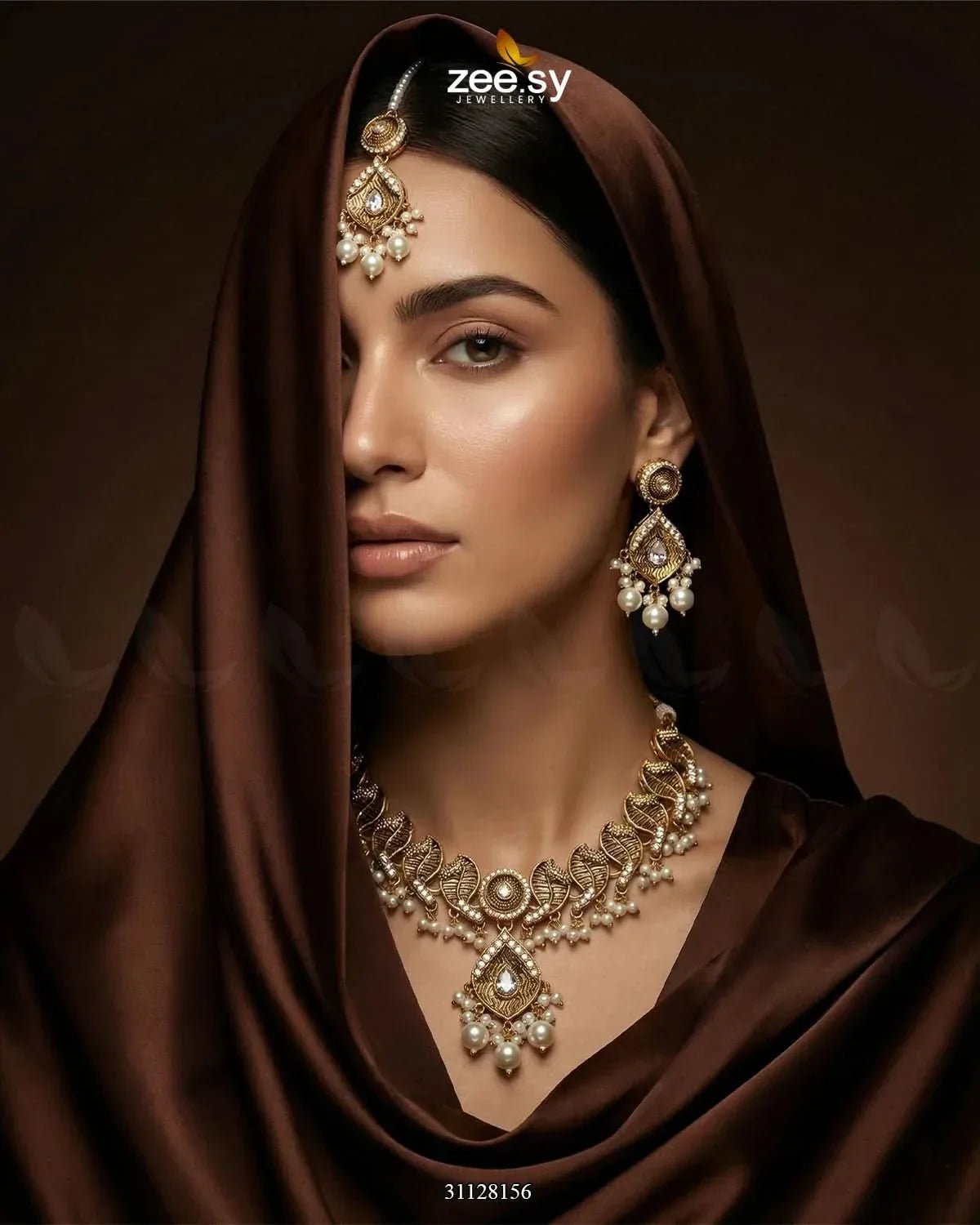 Foliage Bold Leaf Necklace Set Necklace Sets - Zeesy Jewellery Pakistan | Premium Artificial & Imitation Jewellery