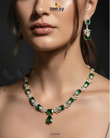 Golden Gilded Statement Necklace Set Necklace Sets - Zeesy Jewellery Pakistan | Premium Artificial & Imitation Jewellery