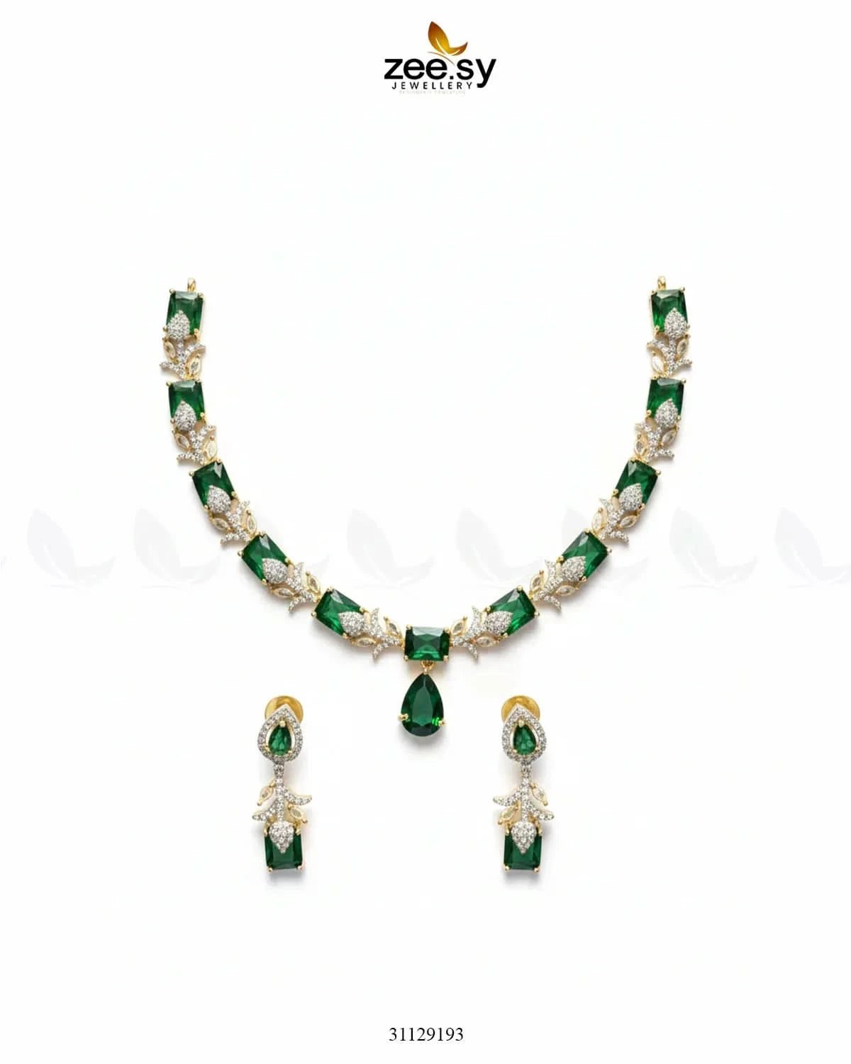 Golden Gilded Statement Necklace Set Necklace Sets - Zeesy Jewellery Pakistan | Premium Artificial & Imitation Jewellery
