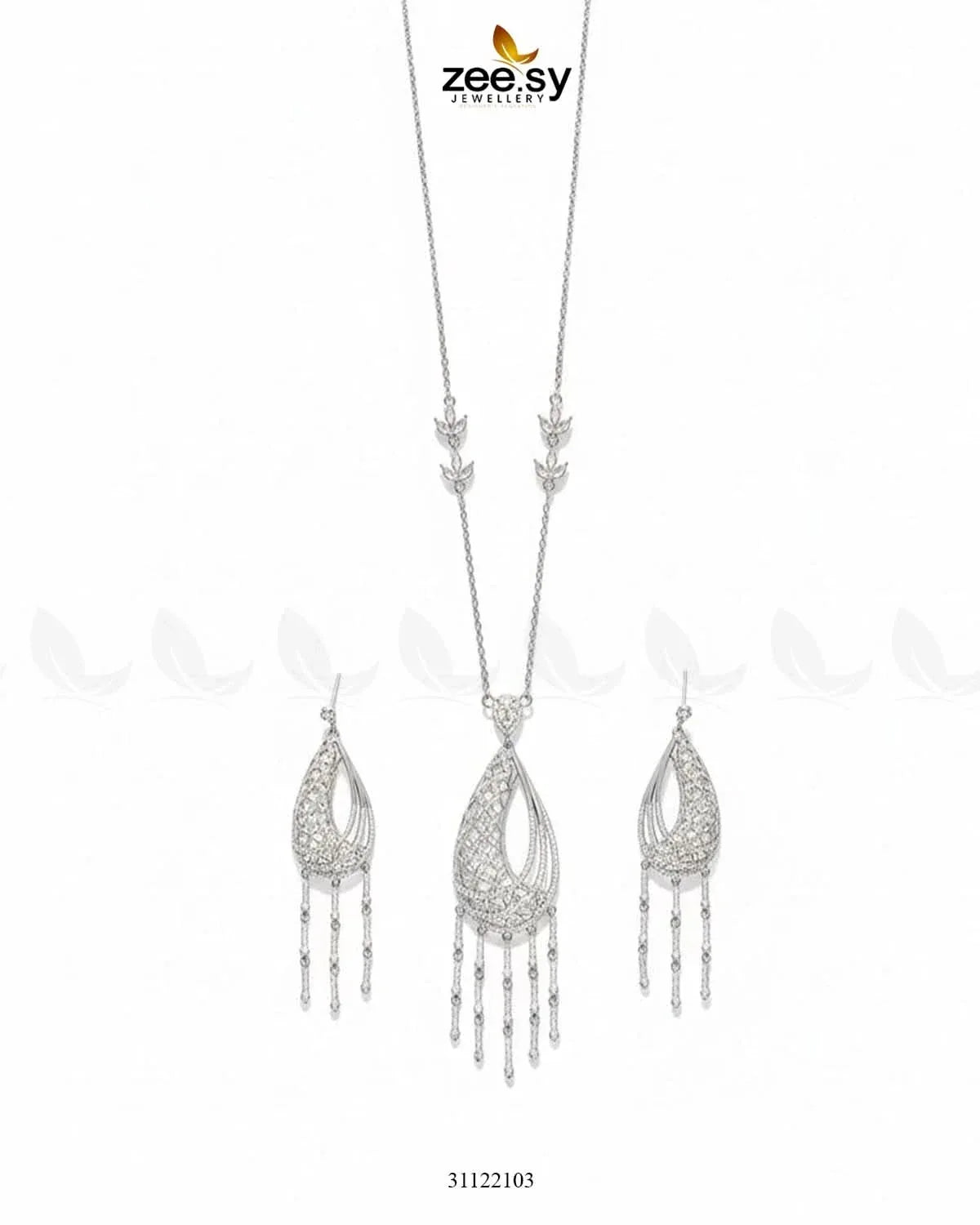 Cascade Dangle Necklace Set Necklace Sets - Zeesy Jewellery Pakistan | Premium Artificial & Imitation Jewellery