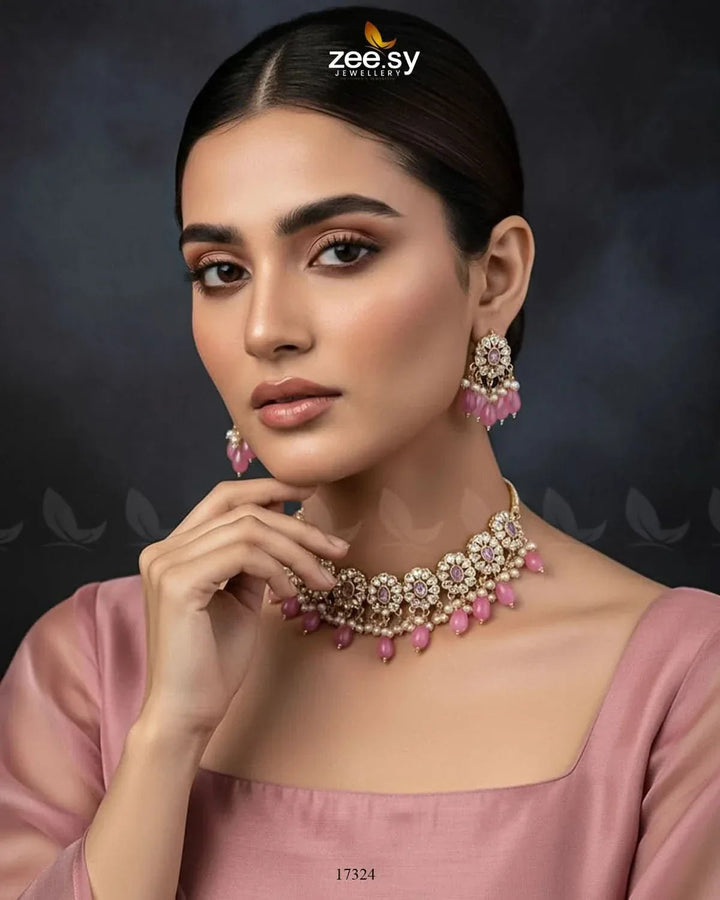 Blooming Flower Necklace Set Necklace Sets - Zeesy Jewellery Pakistan | Premium Artificial & Imitation Jewellery