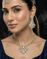 Glow Floral Zirconia Necklace Set Necklace Sets - Zeesy Jewellery Pakistan | Premium Artificial & Imitation Jewellery