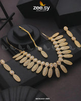 NECKLACE-0901 Golden White Necklace Sets - Zeesy Jewellery Pakistan | Premium Artificial & Imitation Jewellery
