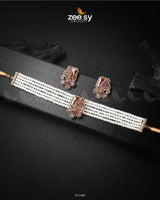 Pacific Pearl Necklace Golden Champagne & Pink Necklace Sets - Zeesy Jewellery Pakistan | Premium Artificial & Imitation Jewellery