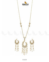 Crescent Tassel Drop Necklace Set Necklace Sets - Zeesy Jewellery Pakistan | Premium Artificial & Imitation Jewellery