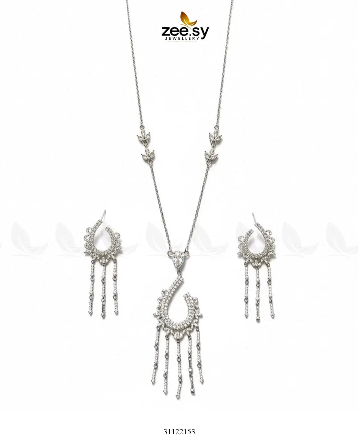 Crescent Tassel Drop Necklace Set Necklace Sets - Zeesy Jewellery Pakistan | Premium Artificial & Imitation Jewellery