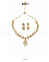 Dainty Oval Floral Necklace Set Necklace Sets - Zeesy Jewellery Pakistan | Premium Artificial & Imitation Jewellery