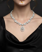 Dainty Oval Floral Necklace Set Necklace Sets - Zeesy Jewellery Pakistan | Premium Artificial & Imitation Jewellery