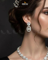 Dainty Oval Floral Necklace Set Necklace Sets - Zeesy Jewellery Pakistan | Premium Artificial & Imitation Jewellery