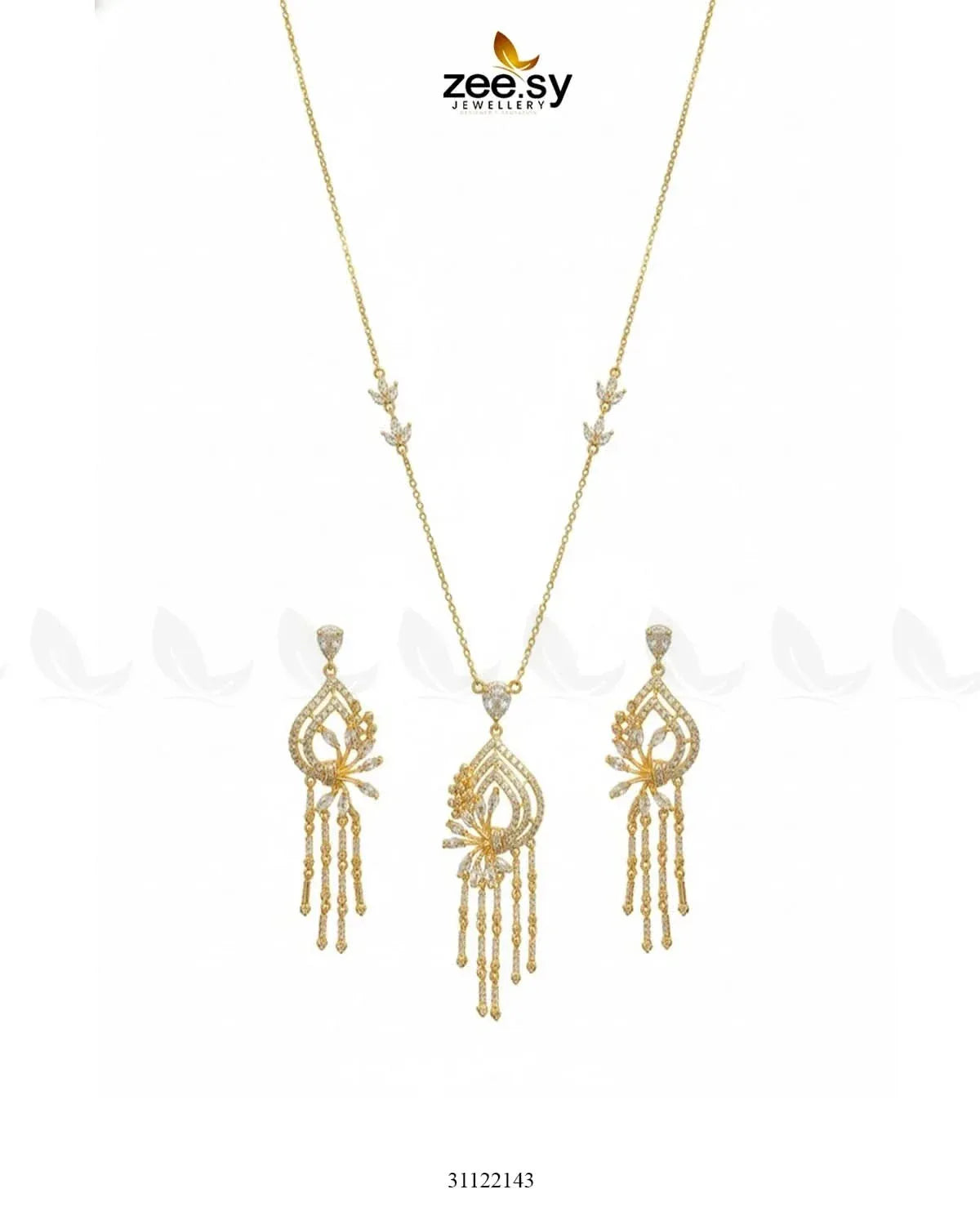 Diamond Lantern Drop Necklace Set Necklace Sets - Zeesy Jewellery Pakistan | Premium Artificial & Imitation Jewellery