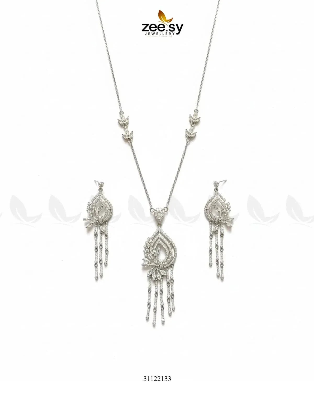 Diamond Lantern Drop Necklace Set Necklace Sets - Zeesy Jewellery Pakistan | Premium Artificial & Imitation Jewellery