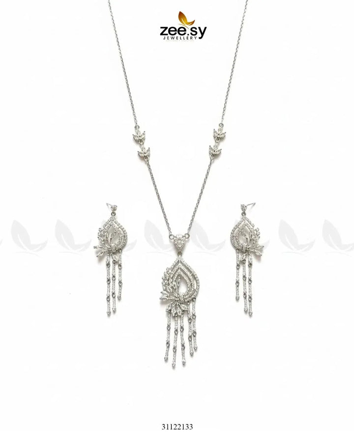 Diamond Lantern Drop Necklace Set Necklace Sets - Zeesy Jewellery Pakistan | Premium Artificial & Imitation Jewellery