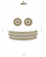 Elegant Beaded Pearl Choker Set - Zeesy.pk
