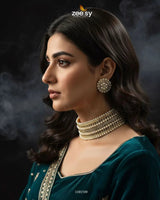 Elegant Beaded Pearl Choker Set - Zeesy.pk