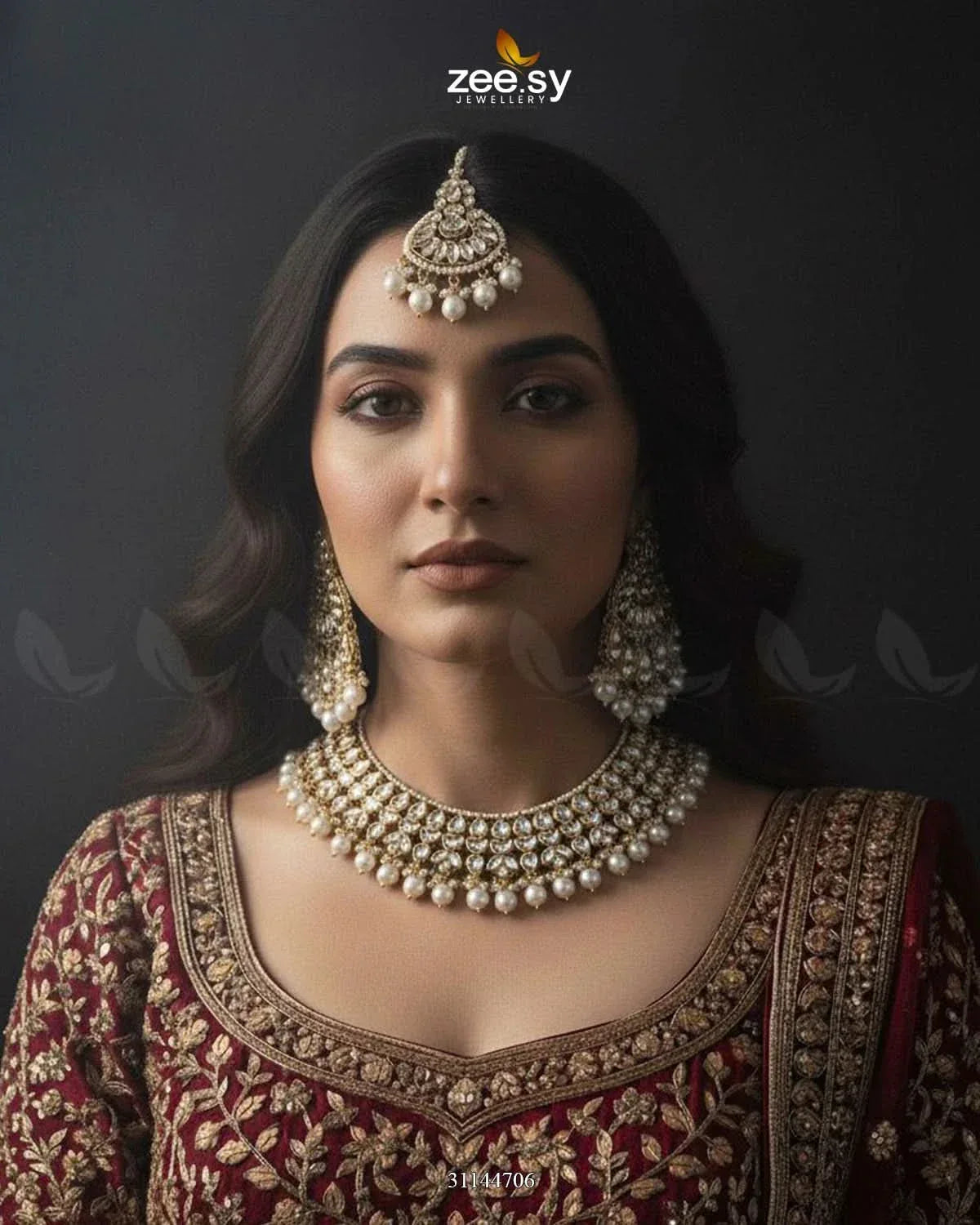 Eminet Braod Gilded Necklace Set Necklace Sets - Zeesy Jewellery Pakistan | Premium Artificial & Imitation Jewellery