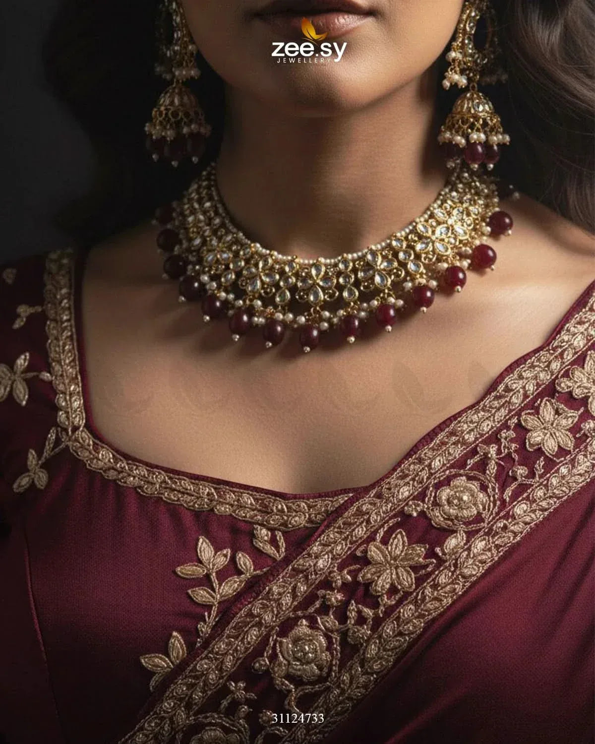 Heirloom Grand Luminous Necklace Set Necklace Sets - Zeesy Jewellery Pakistan | Premium Artificial & Imitation Jewellery