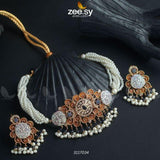 Maya Ali Necklace Sets Golden Blue Necklace Sets - Zeesy Jewellery Pakistan | Premium Artificial & Imitation Jewellery
