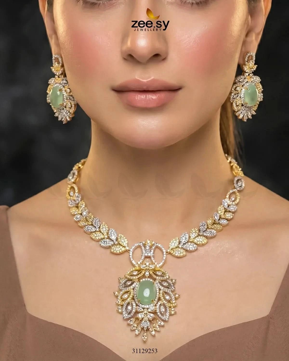 Midnight Forest Toned Necklace Set Necklace Sets - Zeesy Jewellery Pakistan | Premium Artificial & Imitation Jewellery